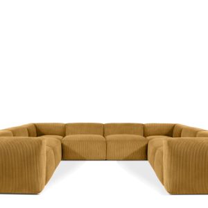 KONSIMO BUFFO Elegancki Narożnik modułowy, żółty sztruks 352×281 cm 849893 KONSIMO BUFFO Elegancki Narożnik modułowy, żółty sztruks 352×281 cm 849893