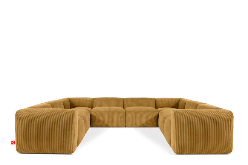 KONSIMO BUFFO Elegancki Narożnik modułowy, żółty sztruks 352x281 cm 849893