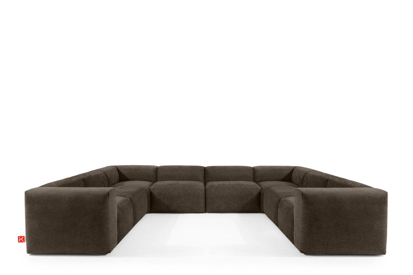 KONSIMO BUFFO Imponujący Narożnik modułowy, brązowy 352x281 cm 850019