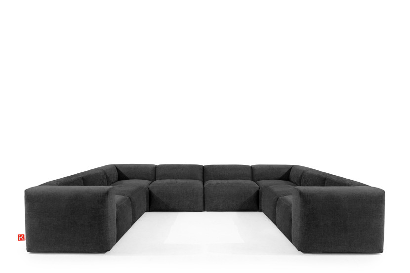 KONSIMO BUFFO Imponujący Narożnik modułowy, grafitowy 352x281 cm 849912
