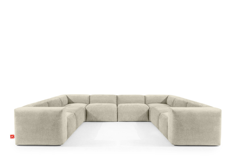 KONSIMO BUFFO Imponujący Narożnik modułowy, miękki, ecru 352x281 cm 849905