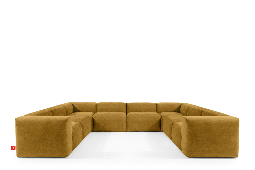 KONSIMO BUFFO Imponujący Narożnik modułowy, miodowy 352x281 cm 850027
