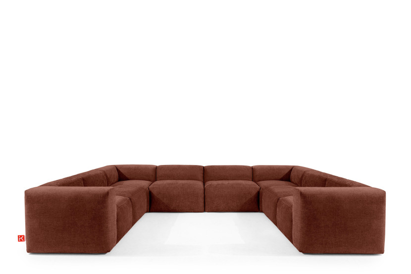 KONSIMO BUFFO Imponujący Narożnik modułowy, pomarańczowy 352x281 cm 849887
