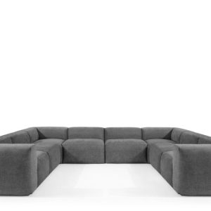 KONSIMO BUFFO Imponujący Narożnik modułowy, popielaty 352×281 cm 849892 KONSIMO BUFFO Imponujący Narożnik modułowy, popielaty 352×281 cm 849892
