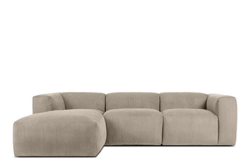 KONSIMO BUFFO Narożnik modułowy lewy, beżowy sztruks, szer. 285 cm 849906