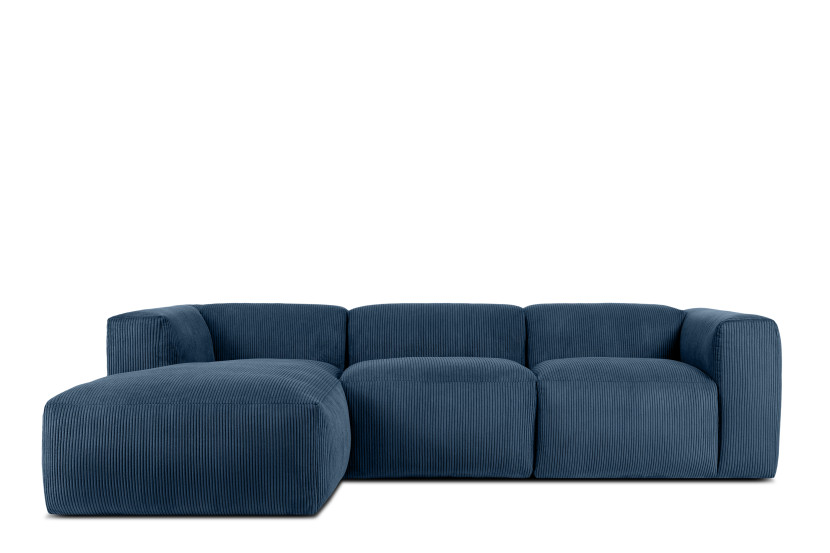 KONSIMO BUFFO Narożnik modułowy lewy, granatowy sztruks, szer. 285 cm 850035