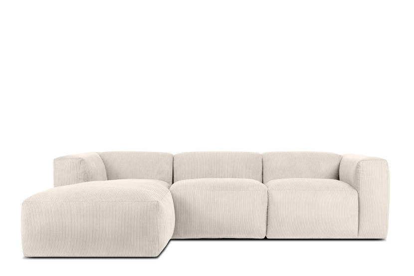 KONSIMO BUFFO Narożnik modułowy lewy, kremowy sztruks, szer. 285 cm 850002