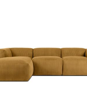 KONSIMO BUFFO Narożnik modułowy lewy, żółty sztruks, szer. 285 cm 850021 KONSIMO BUFFO Narożnik modułowy lewy, żółty sztruks, szer. 285 cm 850021