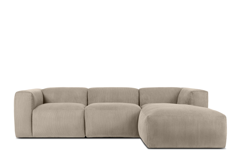 KONSIMO BUFFO Narożnik prawy modułowy, beżowy sztruks, szer. 285 cm 371181