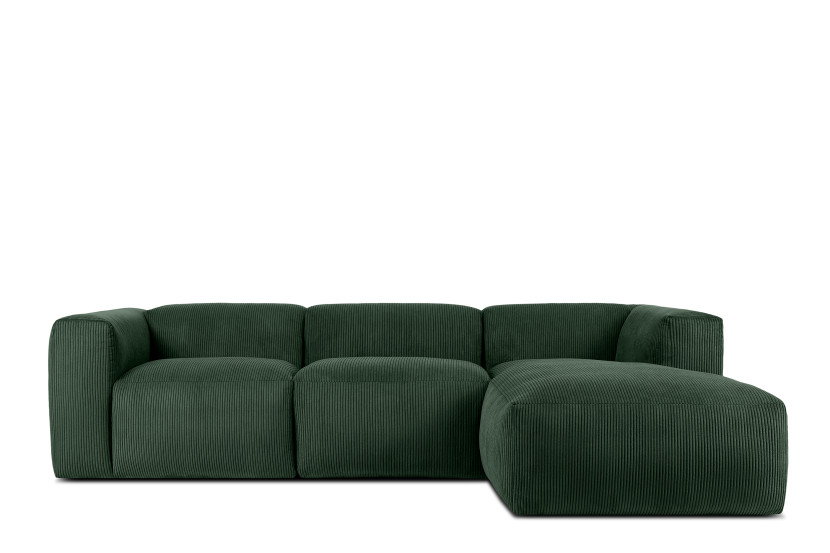 KONSIMO BUFFO Narożnik prawy modułowy, ciemnozielony, szer. 285 cm 371173