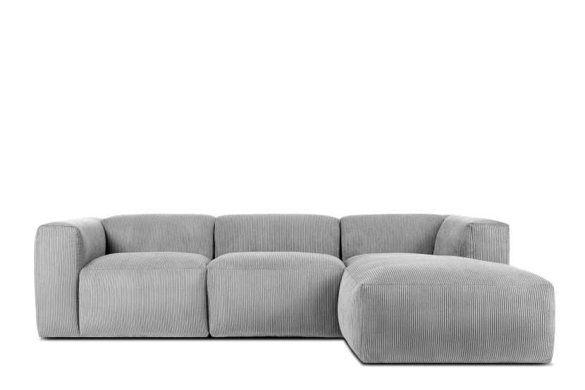 KONSIMO BUFFO Narożnik prawy modułowy, jasny szary, boho szer. 285 cm 371186