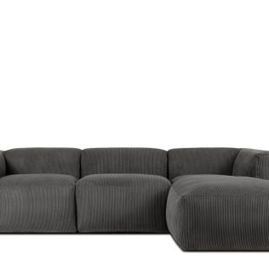 KONSIMO BUFFO Narożnik prawy modułowy, szary sztruks, szer. 285 cm 371185 KONSIMO BUFFO Narożnik prawy modułowy, szary sztruks, szer. 285 cm 371185