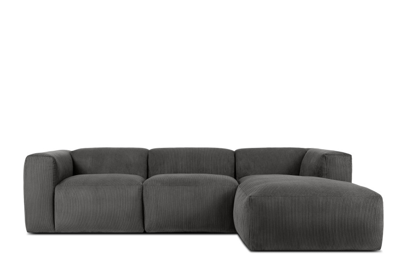 KONSIMO BUFFO Narożnik prawy modułowy, szary sztruks, szer. 285 cm 371185