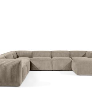 KONSIMO BUFFO Narożnik U beżowy sztruks, miękkie siedzisko, styl boho 849885 KONSIMO BUFFO Narożnik U beżowy sztruks, miękkie siedzisko, styl boho 849885