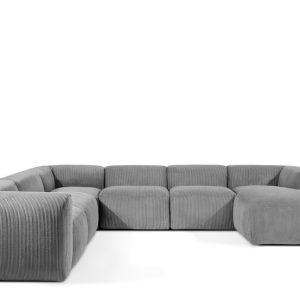 KONSIMO BUFFO Narożnik U jasnoszary, miękkie siedzisko, styl boho 850026 KONSIMO BUFFO Narożnik U jasnoszary, miękkie siedzisko, styl boho 850026