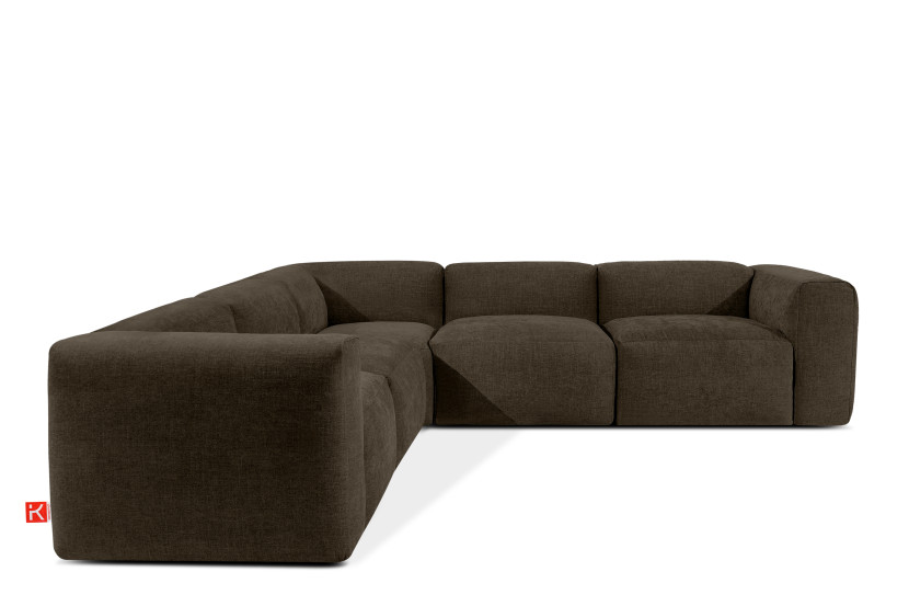 KONSIMO BUFFO Narożnik wypoczynkowy, brązowa tkanina 281x281 cm 850010
