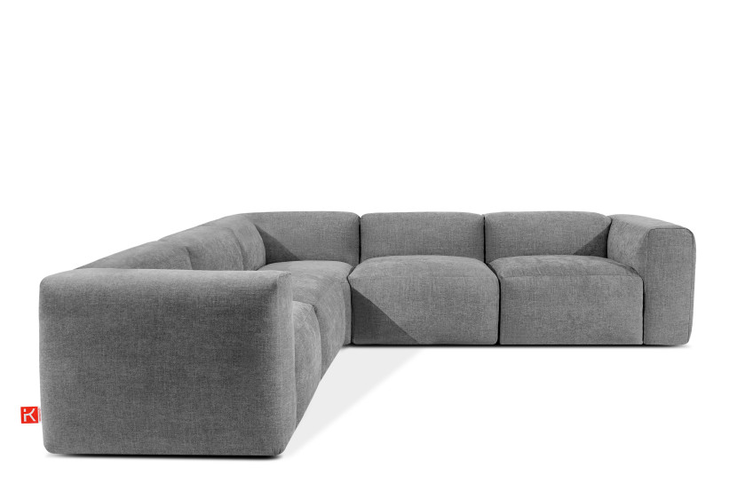 KONSIMO BUFFO Narożnik wypoczynkowy, jasnopopielaty, szary 281x281 cm 850007