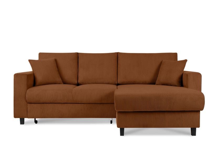 KONSIMO EGRET Rozkładany sztruksowy narożnik prawy w stylu hygge 822333