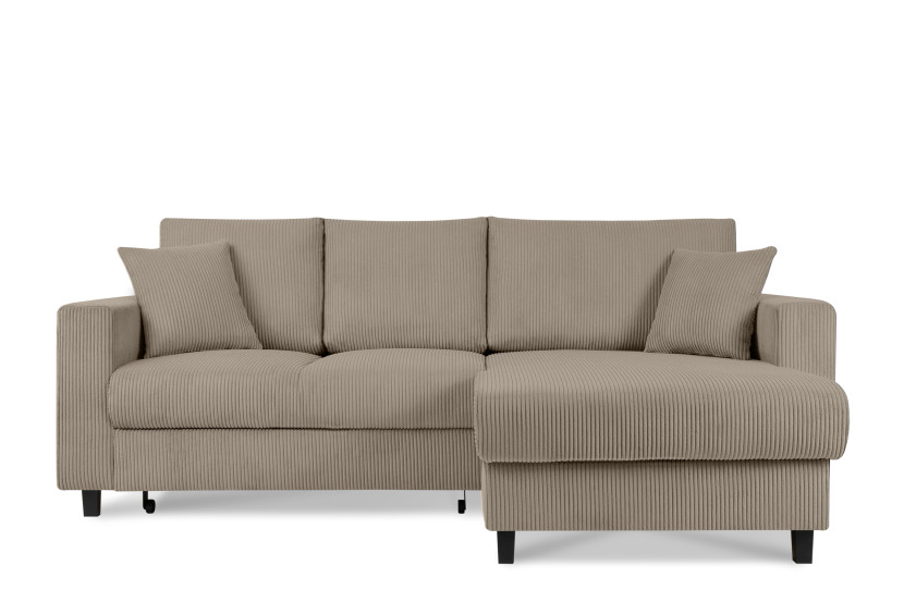 KONSIMO EGRET Rozkładany sztruksowy narożnik prawy w stylu hygge 822328