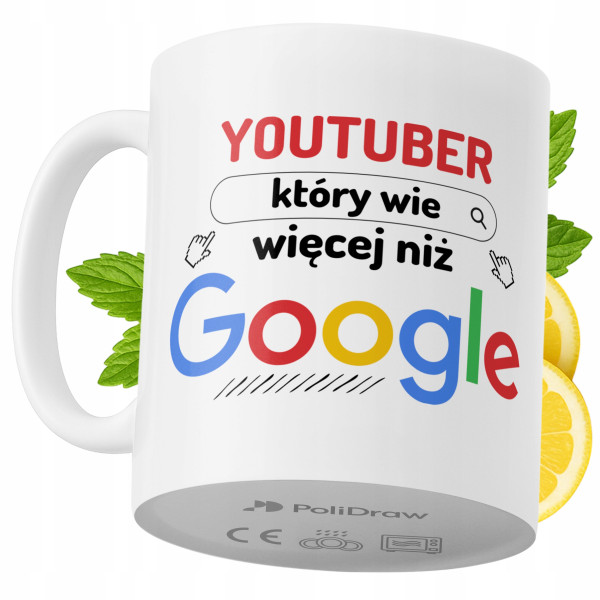 Kubek Dla YouTubera na Prezent z Nadrukiem ze Zdjęciem 330 ml PoliDraw 967664