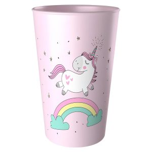 Kubek Dziecięcy 250Ml Do Szkoły Do Przedszkola Plastikowy Jednorożec Różowy 750638
