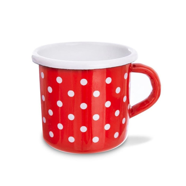 Kubek emaliowany retro grochy TECKA 400 ml 155808