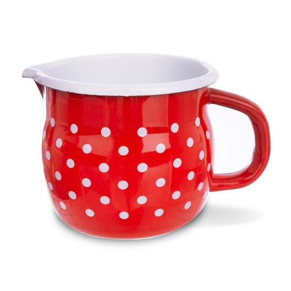 Kubek emaliowany retro grochy TECKA 800 ml 155836