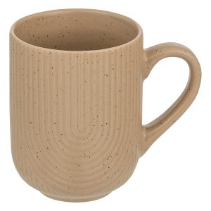 Kubek kamionkowy Lisa 300 ml beżowy matowy prążkowany do zmywarki mikrofali 1064608 Kubek kamionkowy Lisa 300 ml beżowy matowy prążkowany do zmywarki mikrofali 1064608