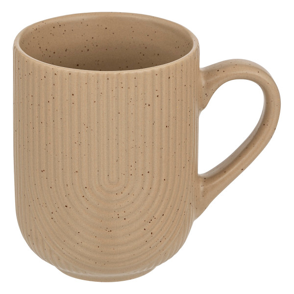 Kubek kamionkowy Lisa 300 ml beżowy matowy prążkowany do zmywarki mikrofali 1064608