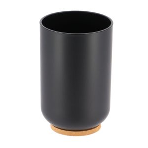 Kubek łazienkowy Besson 300 ml czarny bambus nowoczesny design 668942