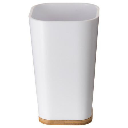 KUBEK ŁAZIENKOWY Natureo biały BAMBUS i TWORZYWO 7,5x7,5 cm 652209