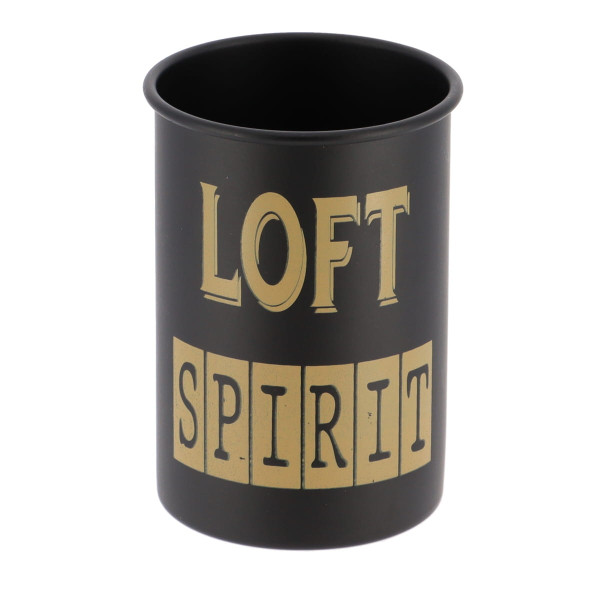 Kubek Łazienkowy Spirit Czarny Metalowy 400 ml na Szczoteczki Loft 669247