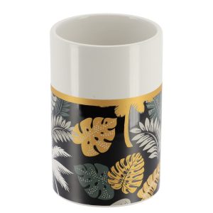 Kubek łazienkowy Tendance Gold Jungle 325 ml biało-złoty Nowoczesny 669233 Kubek łazienkowy Tendance Gold Jungle 325 ml biało-złoty Nowoczesny 669233