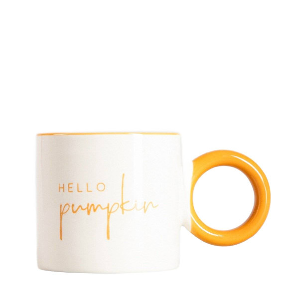 Kubek LUKON z pomarańczowym uchem hello pumpkin 0,3 l HOMLA 896021