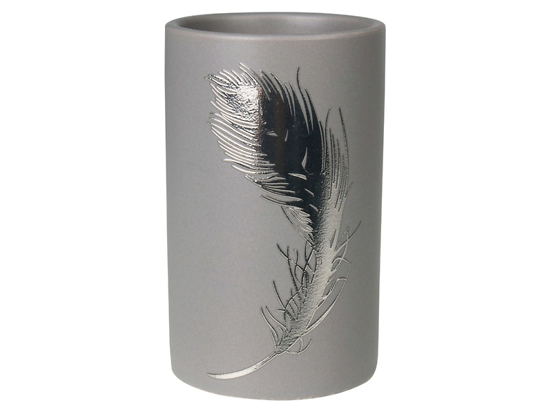 Kubek na szczoteczki do zębów ceramiczny Piume szary 50295