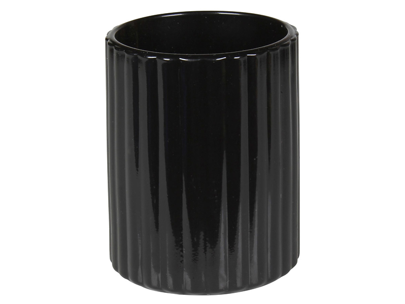 Kubek na szczoteczki do zębów szklany Strip czarny 50326