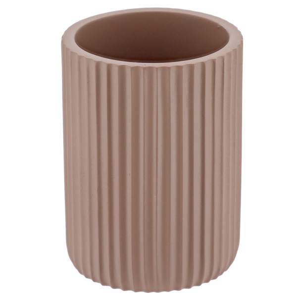 Kubek na szczoteczki prążkowany cappuccino 904576