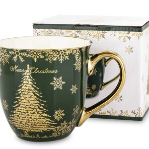 Kubek porcelanowy 11x15x11,5 cm CONIFERE 560 ml zielony 826799 Kubek porcelanowy 11x15x11,5 cm CONIFERE 560 ml zielony 826799