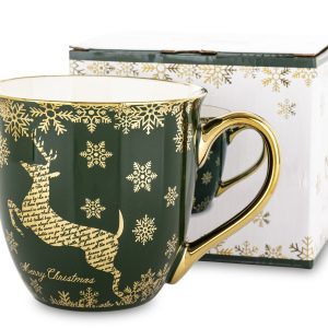 Kubek porcelanowy 11x15x11,5 cm IRMINA 560 ml zielony 826798 Kubek porcelanowy 11x15x11,5 cm IRMINA 560 ml zielony 826798