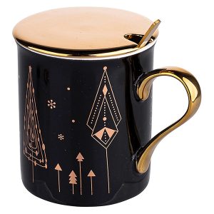 Kubek porcelanowy Gold Tree 240 ml czarny 41581