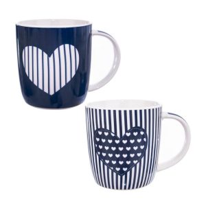Kubek porcelanowy granatowy zestaw kubków 2 szt. 390 ml 155781