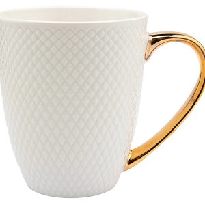 Kubek prezentowy porcelanowy Romby 400 ml biały 50528 Kubek prezentowy porcelanowy Romby 400 ml biały 50528