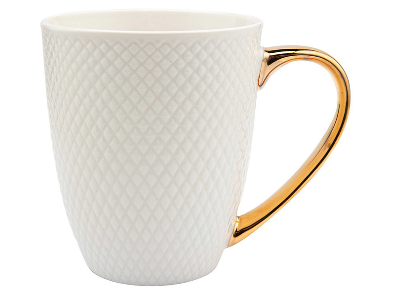 Kubek prezentowy porcelanowy Romby 400 ml biały 50528