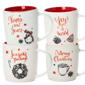 Kubek Świąteczny 370 Ml Boże Narodzenie Zestaw Ceramiczny X4 360315 Kubek Świąteczny 370 Ml Boże Narodzenie Zestaw Ceramiczny X4 360315