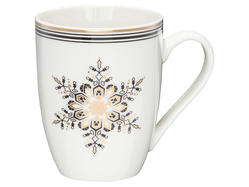 Kubek świąteczny Art Deco Stars NBC 370 ml biały 343112
