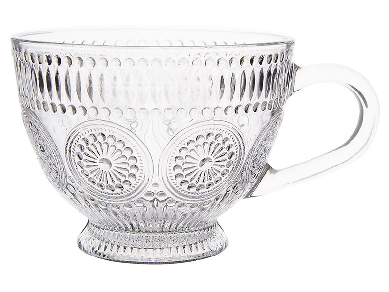 Kubek szklany na stopce Daisy 430 ml transparentny 186742