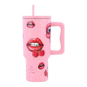 Kubek termiczny Blush Pop 900 ml stal nierdzewna różowy ze słomką 854766 Kubek termiczny Blush Pop 900 ml stal nierdzewna różowy ze słomką 854766