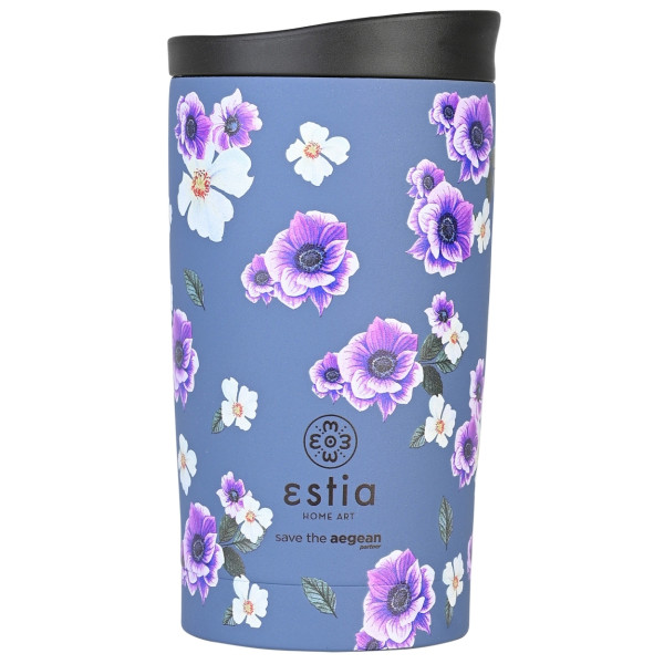 Kubek termiczny Garden Blue 350 ml stal nierdzewna fioletowy w kwiaty 874050