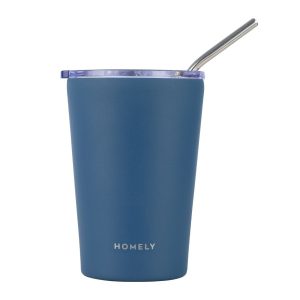 Kubek termiczny Indigo Blue 400 ml stal nierdzewna niebieski ze słomką 854755 Kubek termiczny Indigo Blue 400 ml stal nierdzewna niebieski ze słomką 854755