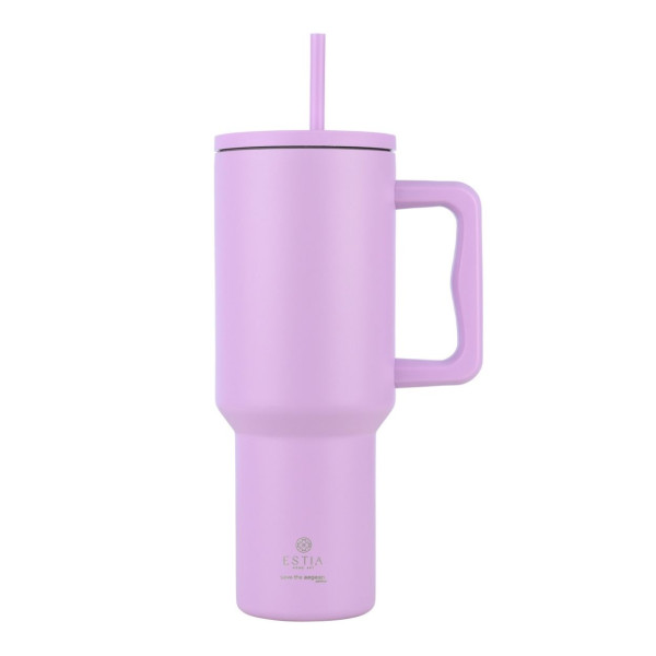 Kubek termiczny Lavender Purple 1200 ml stal nierdzewna fioletowy ze słomką 853065